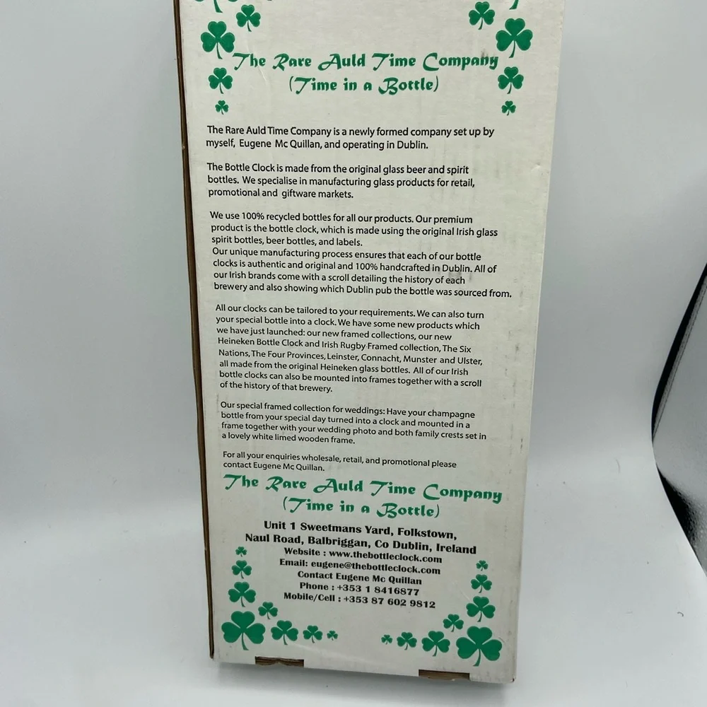 The Rare Auld Time Company Handmade Irish Bottle Clock – Galway GAA Crest